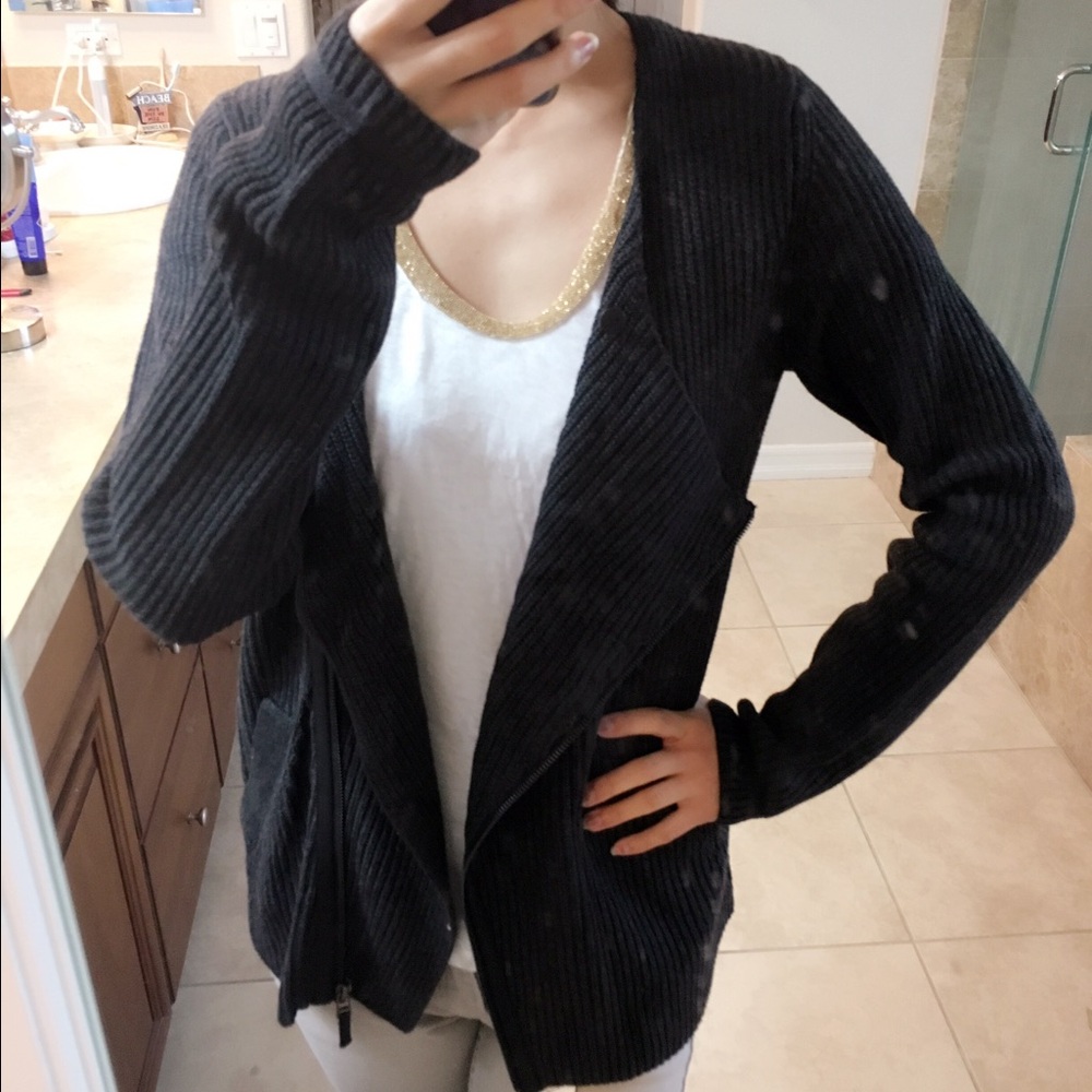 NWT. Max Studio Charcoal Cardigan